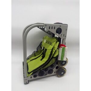 Zuca Rolling Bag Grey Frame Lime Green Insert Sport Golf Ice Skating Light Up